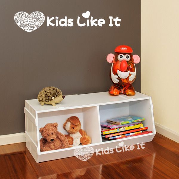 KIDS Stackable White Wooden Children’s Toy Storage Unit/Shelf/Box 2